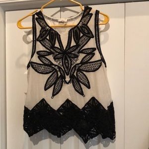 Black and cream ANTHROPOLOGIE tank